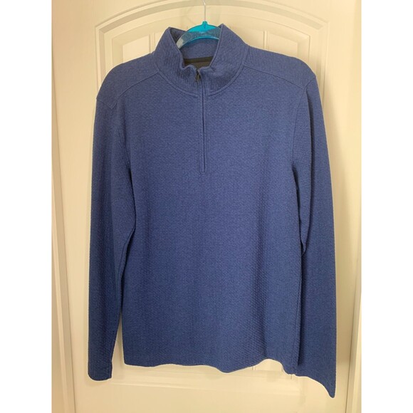 APT 9 PREMIER FLEX MENS PULLOVER SWEATER QUARTER ZIP LONG SLEEVE SIZE SMALL BLUE - Picture 1 of 2